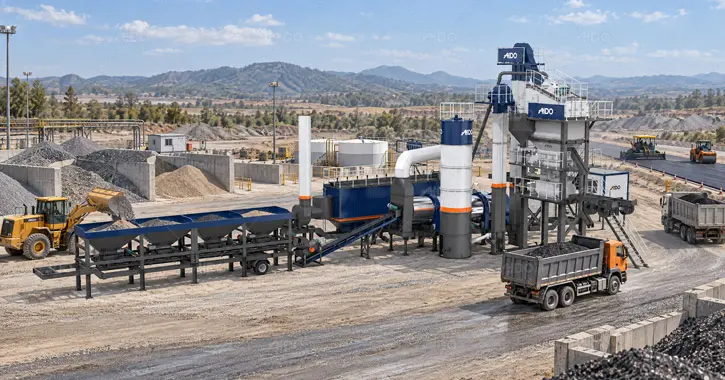 ALYQ120 Mobile Type Asphalt Batch Mix Plant