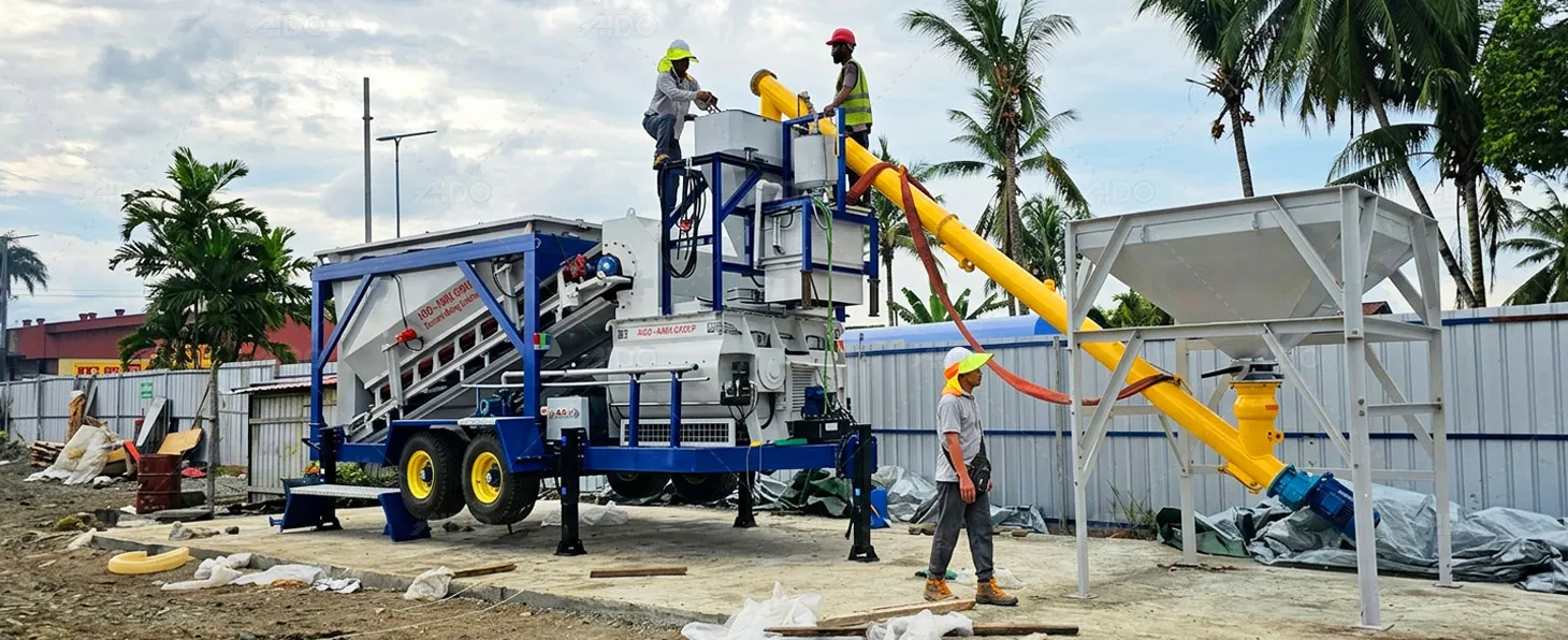 Compact Concrete Batching Plant in Papua New Guine