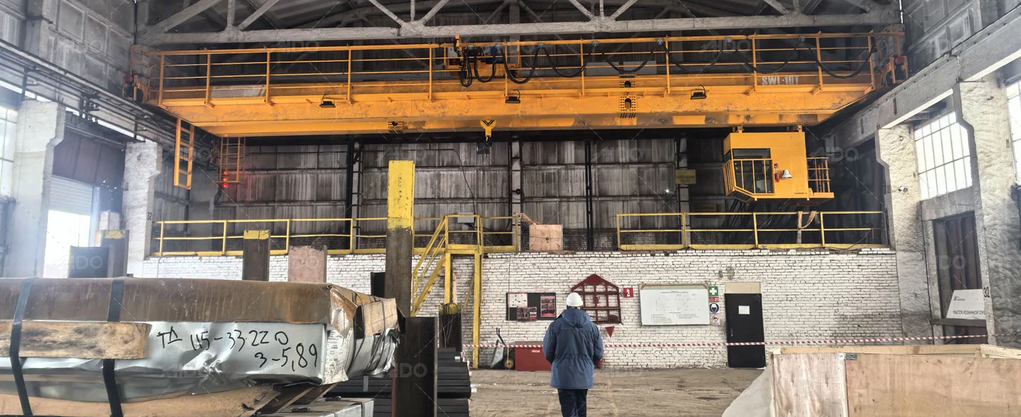 Double Girder 10-Ton Overhead Crane for Steel Warehouse in Kazakhstan