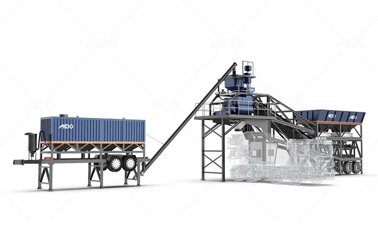 AJ60 mobile concrete batching plant