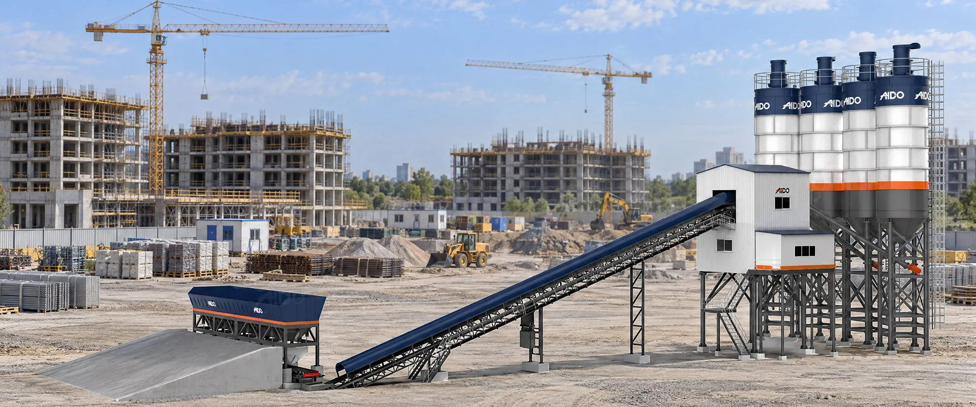 aido concrete mixing plant banner