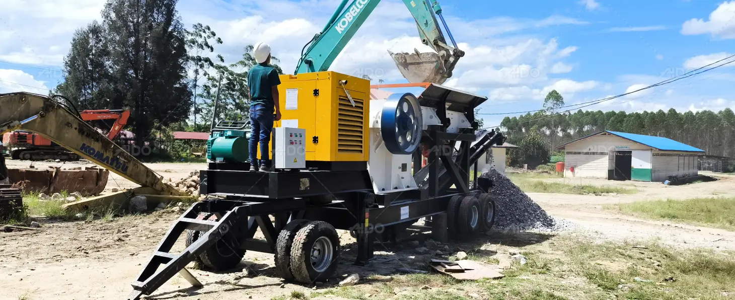 small wheeled mobile crusher