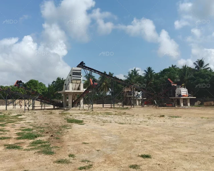 stationary crushing and screening plant